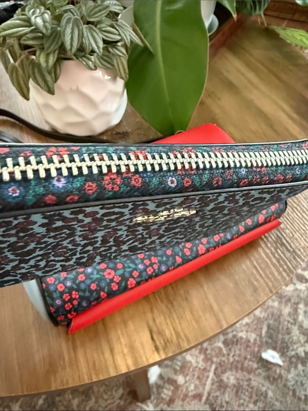 ** COACH ** Rare Floral Print Crossbody Wallet Set, Colorblock - Picture 5 of 16
